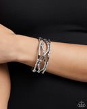 Cross Country - White Bracelet - Paparazzi Accessories Bracelet Bedazzle Me Pretty Mobile Fashion Boutique