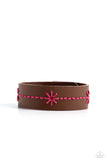 Cross-Stitched Gardens - Pink Bracelet - Paparazzi Accessories Bracelet Bedazzle Me Pretty Mobile Fashion Boutique