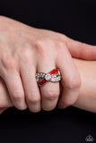 CROSSED and Found - Red Ring - Paparazzi Accessories Ring Bedazzle Me Pretty Mobile Fashion Boutique