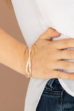 Crossing Over - Rose Gold Bracelet - Paparazzi Accessories Bracelet Bedazzle Me Pretty Mobile Fashion Boutique