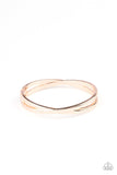 Crossing Over - Rose Gold Bracelet - Paparazzi Accessories Bracelet Bedazzle Me Pretty Mobile Fashion Boutique