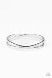 Crossing Over - Silver Bracelet - Paparazzi Accessories Bracelet Bedazzle Me Pretty Mobile Fashion Boutique