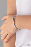 Crossing Over - Silver Bracelet - Paparazzi Accessories Bracelet Bedazzle Me Pretty Mobile Fashion Boutique