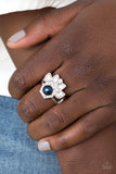 Crown Coronation - Blue Ring - Paparazzi Accessories Ring Bedazzle Me Pretty Mobile Fashion Boutique