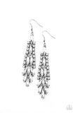 Crown Heiress - White Earrings - Paparazzi Accessories Earrings Bedazzle Me Pretty Mobile Fashion Boutique