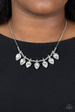 Crown Jewel Couture - White Necklace - Paparazzi Accessories Necklace Bedazzle Me Pretty Mobile Fashion Boutique