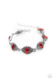 Crown Privilege - Red Bracelet - Paparazzi Accessories Bracelet Bedazzle Me Pretty Mobile Fashion Boutique
