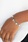 Crown Privilege - White Bracelet - Paparazzi Accessories Bracelet Bedazzle Me Pretty Mobile Fashion Boutique