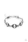 Crown Privilege - White Bracelet - Paparazzi Accessories Bracelet Bedazzle Me Pretty Mobile Fashion Boutique