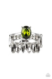 Crowned Victor - Green Ring - Paparazzi Accessories Ring Bedazzle Me Pretty Mobile Fashion Boutique