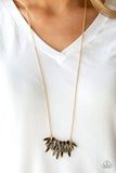 Crowning Moment - Gold Necklace - Paparazzi Accessories Necklace Bedazzle Me Pretty Mobile Fashion Boutique