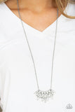Crowning Moment - White Necklace - Paparazzi Accessories Necklace Bedazzle Me Pretty Mobile Fashion Boutique