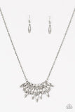 Crowning Moment - White Necklace - Paparazzi Accessories Necklace Bedazzle Me Pretty Mobile Fashion Boutique