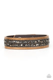 Crunch Time - Brown Bracelet - Paparazzi Accessories Bracelet Bedazzle Me Pretty Mobile Fashion Boutique
