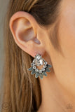 Crystal Canopy - White Post Earrings - Paparazzi Accessories Post Earrings Bedazzle Me Pretty Mobile Fashion Boutique