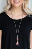 Crystal Cascade - Orange Necklace - Paparazzi Accessories Necklace Bedazzle Me Pretty Mobile Fashion Boutique