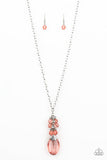 Crystal Cascade - Orange Necklace - Paparazzi Accessories Necklace Bedazzle Me Pretty Mobile Fashion Boutique