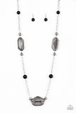 Crystal Charm - Black Necklace - Paparazzi Accessories Necklace Bedazzle Me Pretty Mobile Fashion Boutique