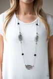 Crystal Charm - Black Necklace - Paparazzi Accessories Necklace Bedazzle Me Pretty Mobile Fashion Boutique