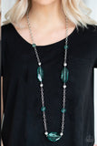 Crystal Charm - Green Necklace - Paparazzi Accessories Necklace Bedazzle Me Pretty Mobile Fashion Boutique