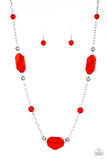 Crystal Charm - Red Necklace - Paparazzi Accessories Necklace Bedazzle Me Pretty Mobile Fashion Boutique