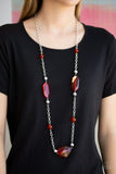 Crystal Charm - Red Necklace - Paparazzi Accessories Necklace Bedazzle Me Pretty Mobile Fashion Boutique