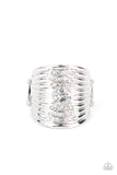 Crystal Corsets - White Ring - Paparazzi Accessories Ring Bedazzle Me Pretty Mobile Fashion Boutique