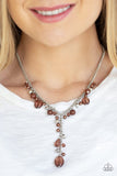 Crystal Couture - Brown Necklace - Paparazzi Accessories Necklace Bedazzle Me Pretty Mobile Fashion Boutique