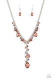 Crystal Couture - Brown Necklace - Paparazzi Accessories Necklace Bedazzle Me Pretty Mobile Fashion Boutique