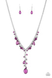 Crystal Couture - Purple Necklace - Paparazzi Accessories Necklace Bedazzle Me Pretty Mobile Fashion Boutique