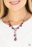 Crystal Couture - Purple Necklace - Paparazzi Accessories Necklace Bedazzle Me Pretty Mobile Fashion Boutique
