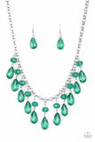 Crystal Enchantment - Green Necklace - Paparazzi Accessories Necklace Bedazzle Me Pretty Mobile Fashion Boutique