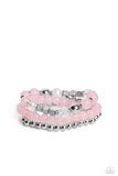 CUBE Your Enthusiasm - Pink Bracelet - Paparazzi Accessories Bracelet Bedazzle Me Pretty Mobile Fashion Boutique