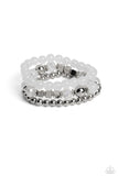 CUBE Your Enthusiasm - White Bracelet - Paparazzi Accessories Bracelet Bedazzle Me Pretty Mobile Fashion Boutique