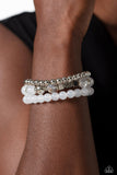 CUBE Your Enthusiasm - White Bracelet - Paparazzi Accessories Bracelet Bedazzle Me Pretty Mobile Fashion Boutique