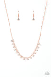 Cue the Mic Drop - Copper Necklace - Paparazzi Accessories Necklace Bedazzle Me Pretty Mobile Fashion Boutique