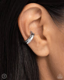 CUFF Call - Silver Cuff Earrings - Paparazzi Accessories Post Earrings Bedazzle Me Pretty Mobile Fashion Boutique