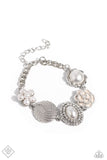 Cultivated Charm - White Bracelet - Paparazzi Accessories Bracelet Bedazzle Me Pretty Mobile Fashion Boutique