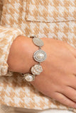 Cultivated Charm - White Bracelet - Paparazzi Accessories Bracelet Bedazzle Me Pretty Mobile Fashion Boutique