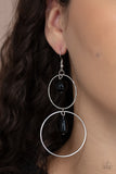 Cultured in Couture - Black Earrings - Paparazzi Accessories Earrings Bedazzle Me Pretty Mobile Fashion Boutique