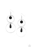 Cultured in Couture - Black Earrings - Paparazzi Accessories Earrings Bedazzle Me Pretty Mobile Fashion Boutique