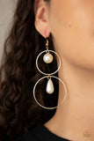 Cultured in Couture - Gold Earrings - Paparazzi Accessories Earrings Bedazzle Me Pretty Mobile Fashion Boutique