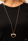 Cupid Charisma - Gold Necklace - Paparazzi Accessories Necklace Bedazzle Me Pretty Mobile Fashion Boutique