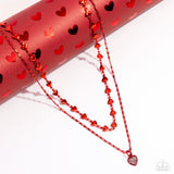 Cupid Combo - Red Necklace - Paparazzi Accessories Necklace Bedazzle Me Pretty Mobile Fashion Boutique