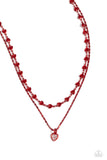 Cupid Combo - Red Necklace - Paparazzi Accessories Necklace Bedazzle Me Pretty Mobile Fashion Boutique