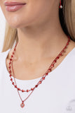 Cupid Combo - Red Necklace - Paparazzi Accessories Necklace Bedazzle Me Pretty Mobile Fashion Boutique