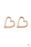 Cupid, Who? - Copper Post Earrings - Paparazzi Accessories Post Earrings Bedazzle Me Pretty Mobile Fashion Boutique