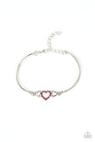 Cupids Confessions - Red Bracelet - Paparazzi Accessories Bracelet Bedazzle Me Pretty Mobile Fashion Boutique