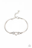 Cupids Confessions - White Bracelet - Paparazzi Accessories Bracelet Bedazzle Me Pretty Mobile Fashion Boutique