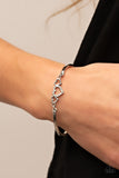 Cupids Confessions - White Bracelet - Paparazzi Accessories Bracelet Bedazzle Me Pretty Mobile Fashion Boutique